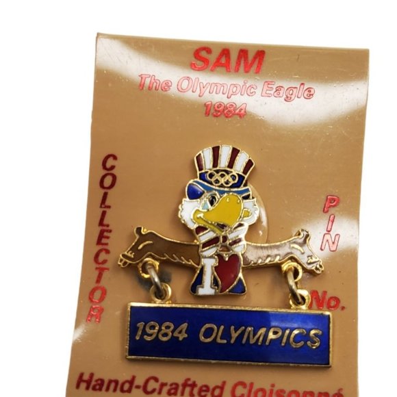 olympics Jewelry - vintage new 1984 sam the olympic eagle handcrafted collectors pin.